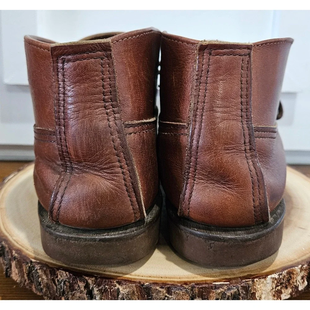 VTG Russell Moccasin Co 11 1/2 Brown Leather Chukka Boots Moc Toe Made in USA